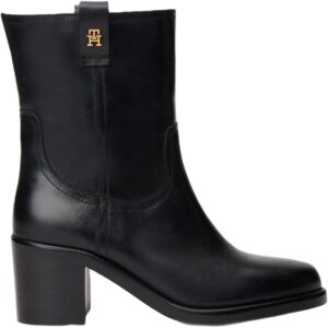 Riding Lthr MID Boot Block Heel